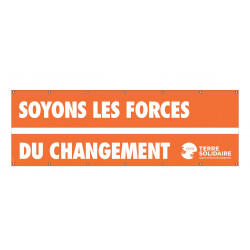 Banderole CCFD « Soyons les forces du changement »